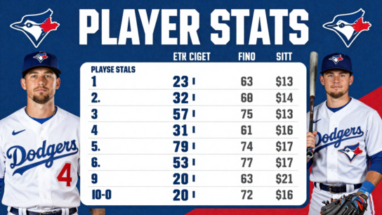 Dodgers vs Toronto Blue Jays Match Player Stats