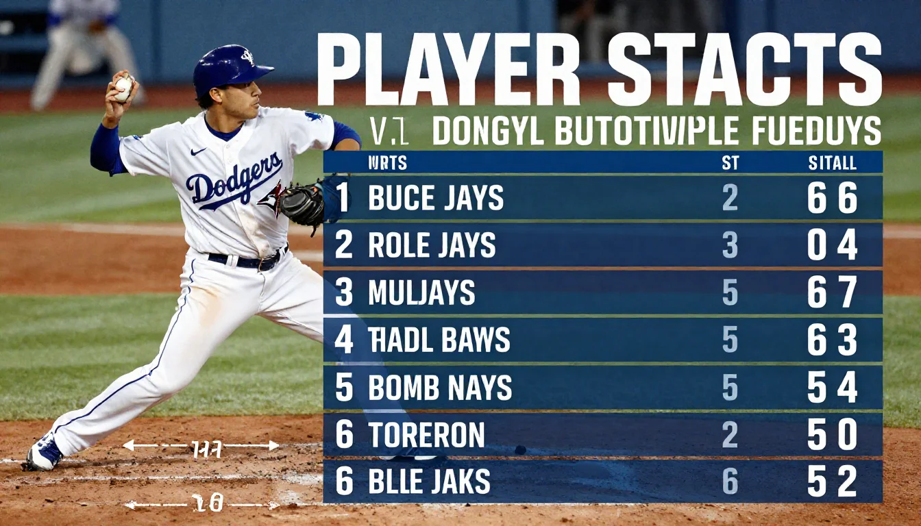 Dodgers vs Toronto Blue Jays Match Player Stats